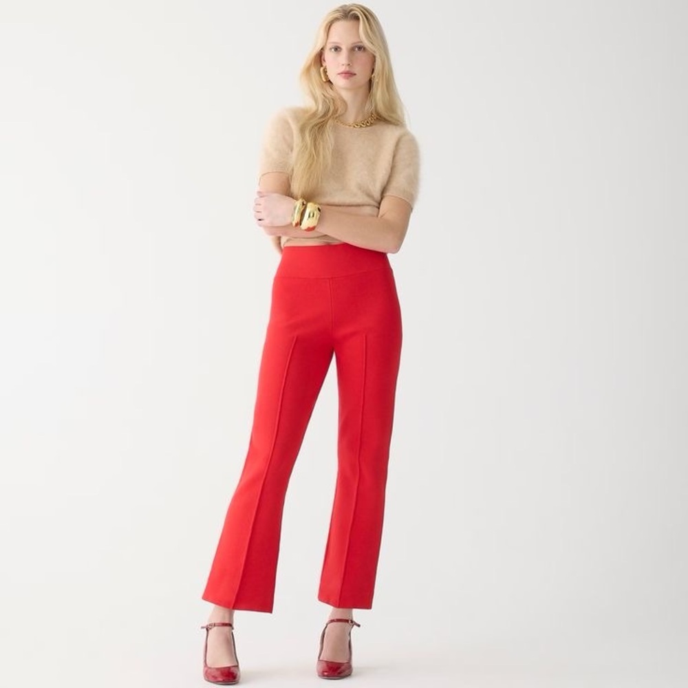J. Crew Women's Red Boot-Cut Flare Pants